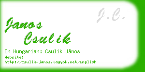 janos csulik business card